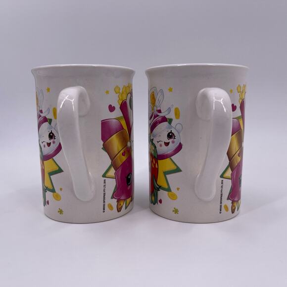 TWO Shopkins Coffee Mugs All Over Character Design Moose Frankford Toys 2016 - Picture 4 of 8